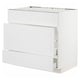 White METOD kitchen unit with drawers, simple design.