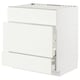 White METOD kitchen cabinet, sleek design, with full-extension drawers.