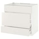 White METOD kitchen cabinet with veddinge smooth fronts, sleek handles, and sturdy construction.