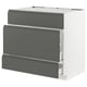 Modern kitchen unit, METOD, dark grey voxtorp fronts, drawers, rectangular.