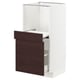 METOD kitchen unit with dark ash drawer, white frame, rectangular, modern design.