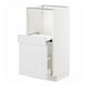 A white METOD kitchen cabinet with a drawer. Its sleek and modern, featuring a single drawer on the front.