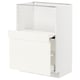 White METOD kitchen unit with vallstena fronts, drawer and shelves.