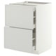 METOD / MAXIMERA Base cab with 2 fronts/3 drawers, white/Aspudden light grey, 60x60x80 cm