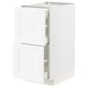 White METOD kitchen unit with two drawers and cabinet.
