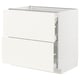 White METOD kitchen cabinet with two drawers and smooth-running drawers. Modern, practical kitchen storage solution.