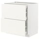 White METOD kitchen cabinet, rectangular with two drawers.