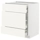White METOD kitchen cabinet, sleek and modern, featuring full-extension drawers, sturdy particleboard frame, and smooth-running mechanisms.