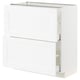 METOD kitchen cabinet in white with smooth drawer, classic design.