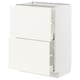 White METOD kitchen cabinet. Square-shaped with two drawers.