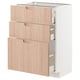 METOD kitchen unit with light bamboo drawers and white frame.