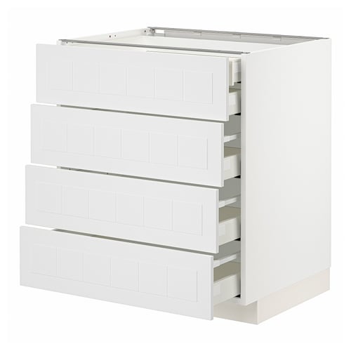 METOD white kitchen unit, four drawers, sleek modern design, full extension drawers.