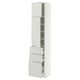 METOD / MAXIMERA Hi cab w shlvs/3 drawers/2 doors, white/Aspudden light grey, 40x41x200 cm