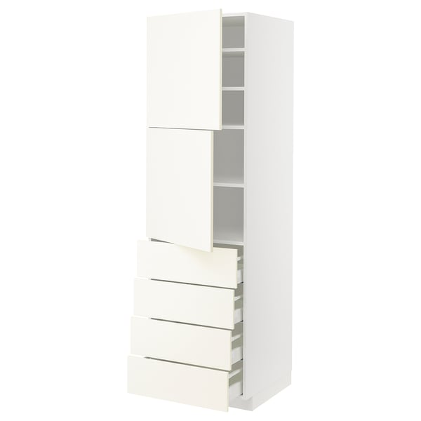 METOD kitchen cabinet in white with shelves and drawers, minimalist design.