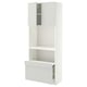 METOD / MAXIMERA Hi cb w pull-out shelf/drawer/2 drs, white/Aspudden light grey, 80x41x200 cm