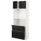 Modern kitchen unit: METOD, white & black, wood, shelves & drawers.