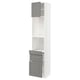 METOD kitchen unit, grey, tall with cabinet, drawers, and shelf, modern design.