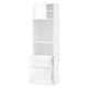 White METOD kitchen unit with glossy doors and adjustable shelves.
