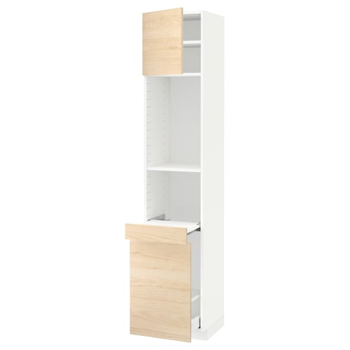 METOD kitchen cabinet, light ash doors, pull-out shelf.