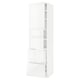 METOD high gloss white kitchen cabinet with drawers and shelves.