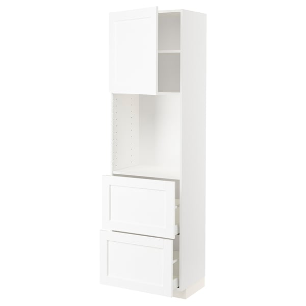 White METOD kitchen unit with adjustable shelf.
