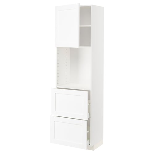 White METOD kitchen unit with adjustable shelf.