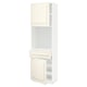 White METOD kitchen cabinet with off-white bodbyn door and drawer, bevelled edges.