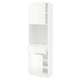 White METOD kitchen unit with glossy doors and adjustable shelves.