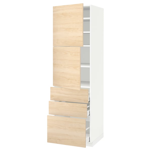 METOD kitchen unit with 3 drawers, 2 shelves, ash effect doors.