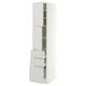 METOD / MAXIMERA High cabinet with 2 doors+3 drawers, white/Aspudden light grey, 40x60x200 cm