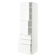 White METOD kitchen cabinet set with mixed doors and drawers, sleek and subtly textured.