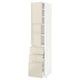 METOD tall kitchen unit, high gloss beige, modern design with integrated handles.