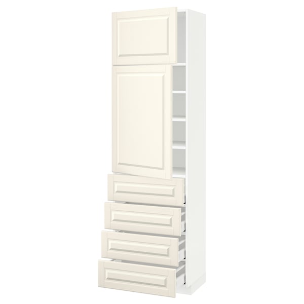 White METOD kitchen cabinet, tall with drawers.