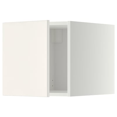 White METOD kitchen cabinet with single door open, modern, clean design.