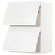 White high-gloss wall cabinet, sleek modern design, part of ikea METOD system.