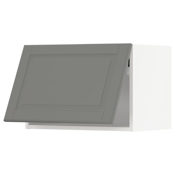 Grey METOD kitchen cabinet, rectangular, flat door, bevelled edges.