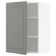 METOD soft grey kitchen cabinet, rectangular, bevelled edges, with one adjustable shelf.