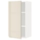 Modern beige high gloss METOD kitchen cabinet with adjustable shelf.