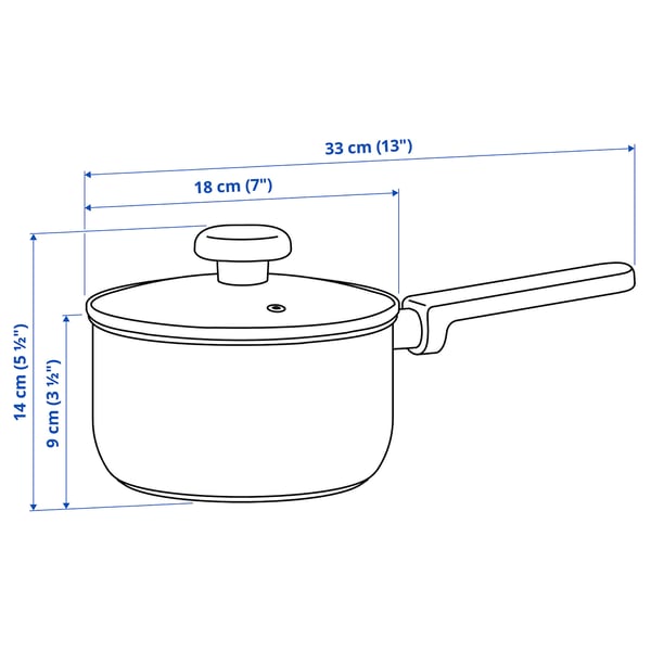 Illustration with measurements for the product: MIDDAGSMAT.