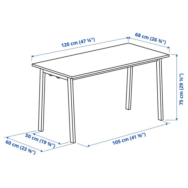 Illustration with measurements for the product: MITTZON.
