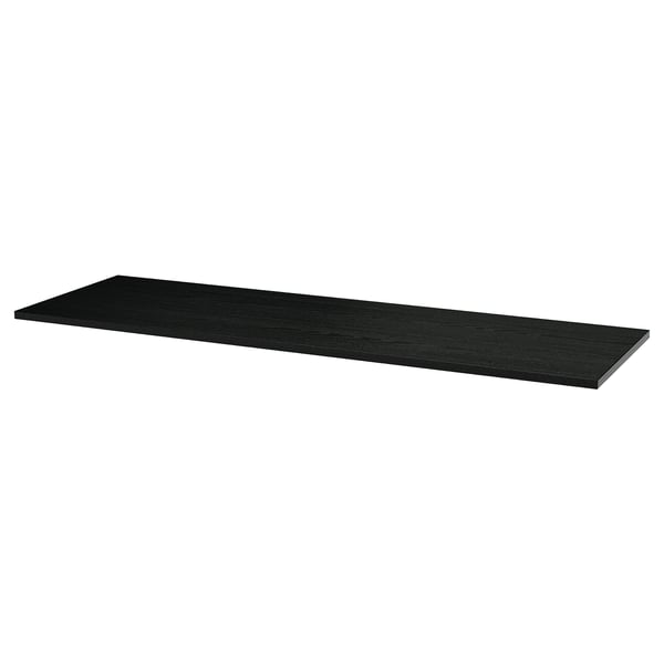 MITTZON, black, rectangular shelf, simple, sturdy design, ash veneer.