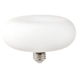 MOLNART led bulb: white, round glass, silver base.