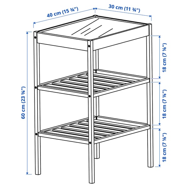 Illustration with measurements for the product: NESNA.