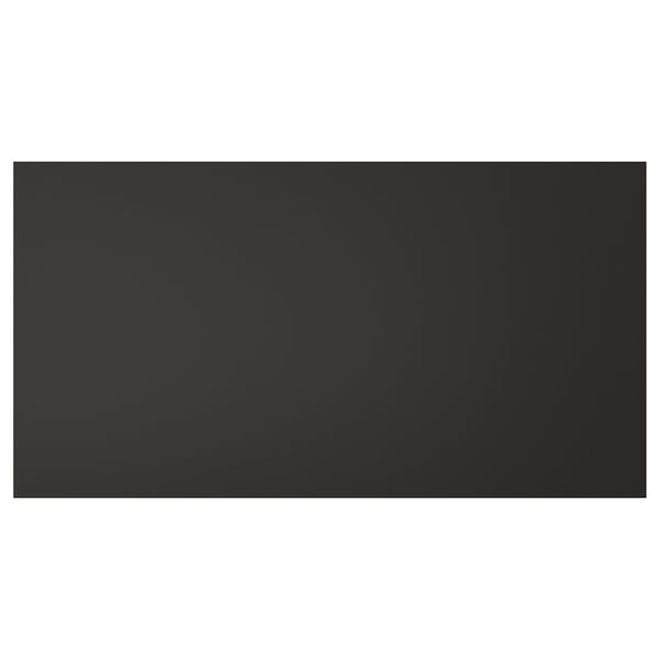Black square NICKEBO panel, flat, made from recycled plastic and wood, simple design.