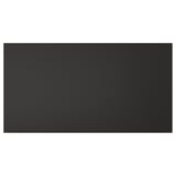 Black square NICKEBO panel, flat, made from recycled plastic and wood, simple design.