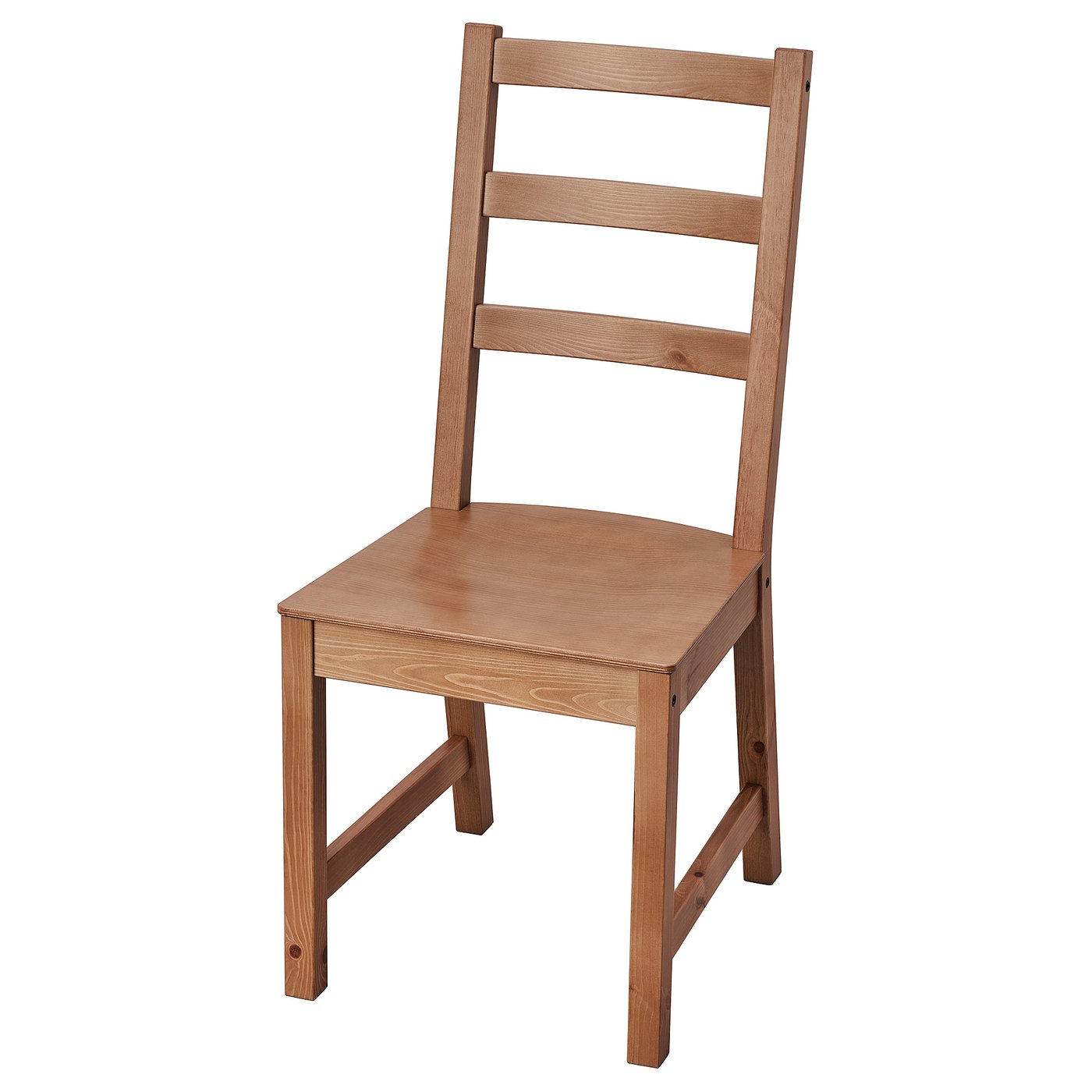 NORDVIKEN wood chair. Light brown, angular design, high back, sturdy legs.