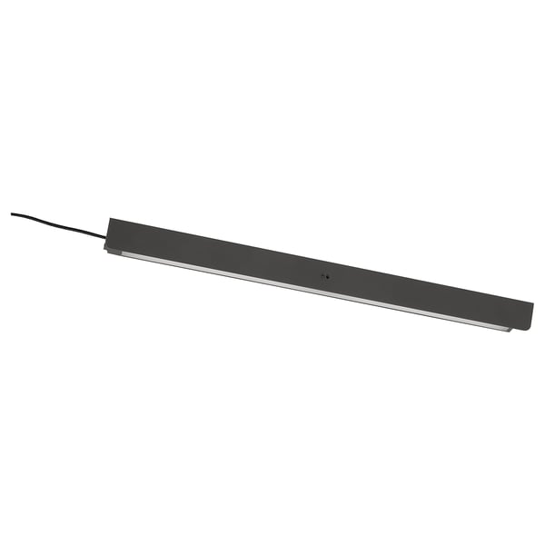 ÖVERSIDAN: modern led wardrobe light, black, aluminium, rectangular, sensor-activated.