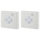 Two white OLEBY motion sensor wall lights, square shape, abs plastic.