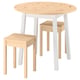 PINNTORP / HÄGERNÄS Table and 2 stools, light brown stained white stained/pine, 85 cm