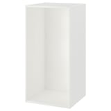 White PLATSA storage cabinet, minimalist design, fiberboard, easy assembly.
